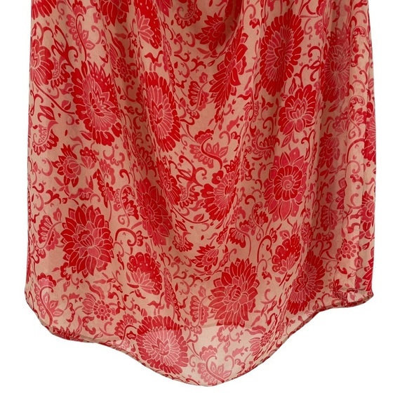 Cabi #5037 Vita Drape Neck Pink Floral Sleeveless Blouse w/Cutout Back - Sz S - Picture 5 of 12